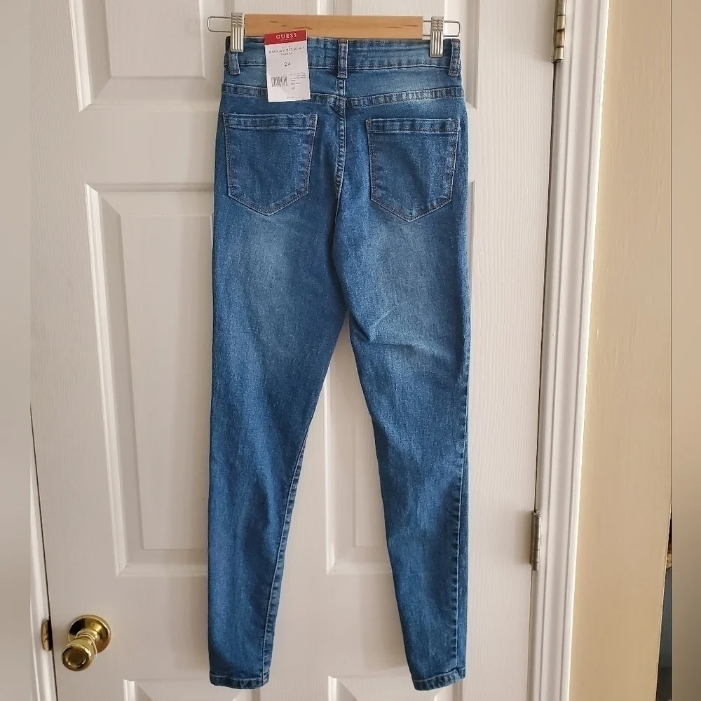 Guess Mid Rise Skinny Stretch Tamara Jeans size 24 in Dark wash - Picture 2 of 7